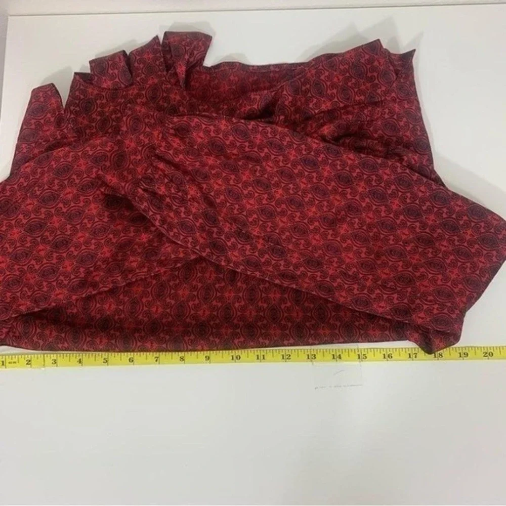 Lulu's Women's S Burgundy Black Paisley Whimisgoth Fairy Grunge Chic Wrap Blouse
